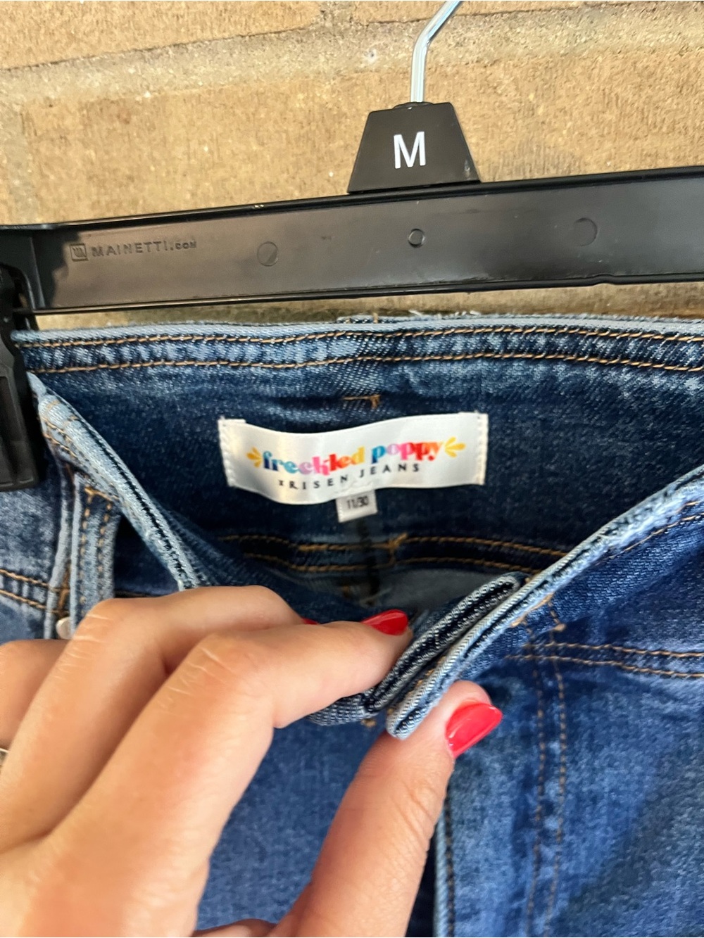 Risen High-Rise Wide Leg Jeans in Medium Blue - Picture 3 of 4